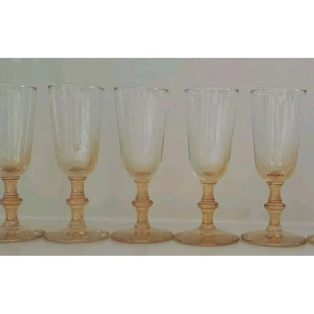 Sherry Cordial Glasses Set Gold Yellow Set Of Five